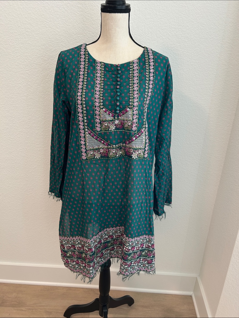 Teal Pakistani Indian outfit by Charizma L